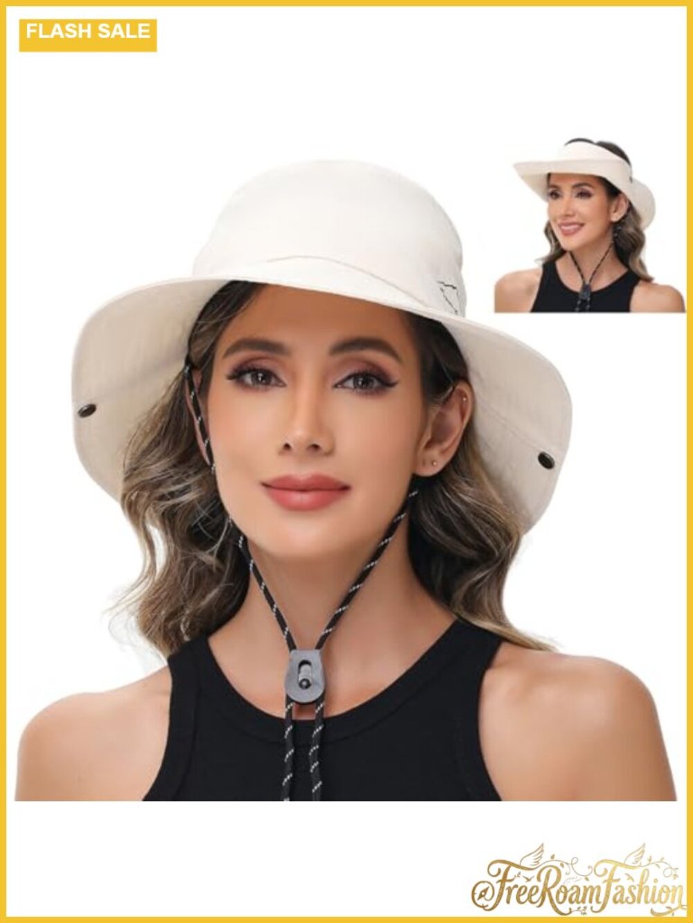 Womens UPF 50+ Wide Brim Sun Hat 2-in-1 Zip-Off Visor Safari Fishing